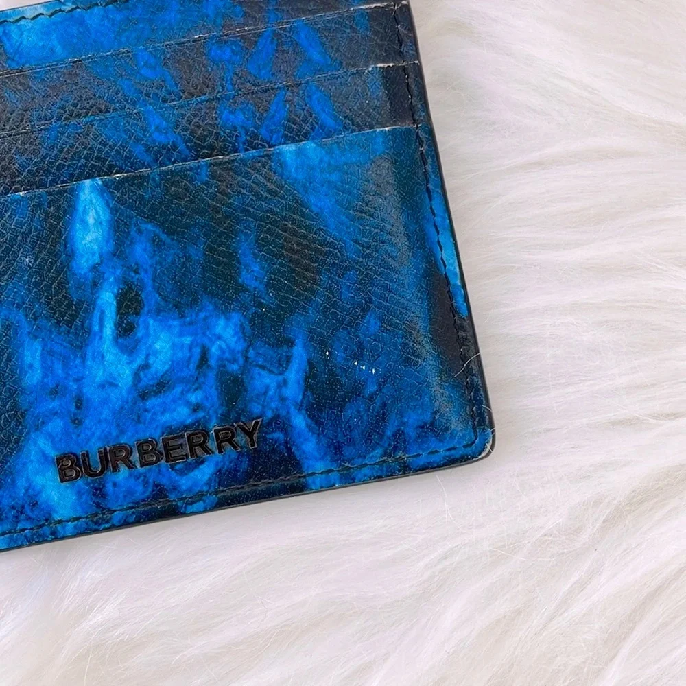 BURBERRY Sydney Ripple‎ Print Leather Card Case RARE!
